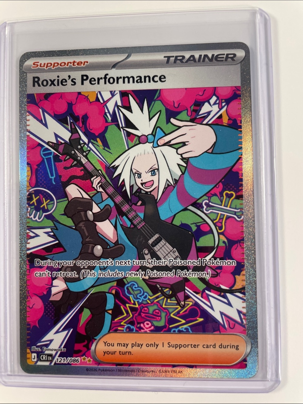 Pokemon Roxie's Performance Trainer Card - Pink, Teal, Purple